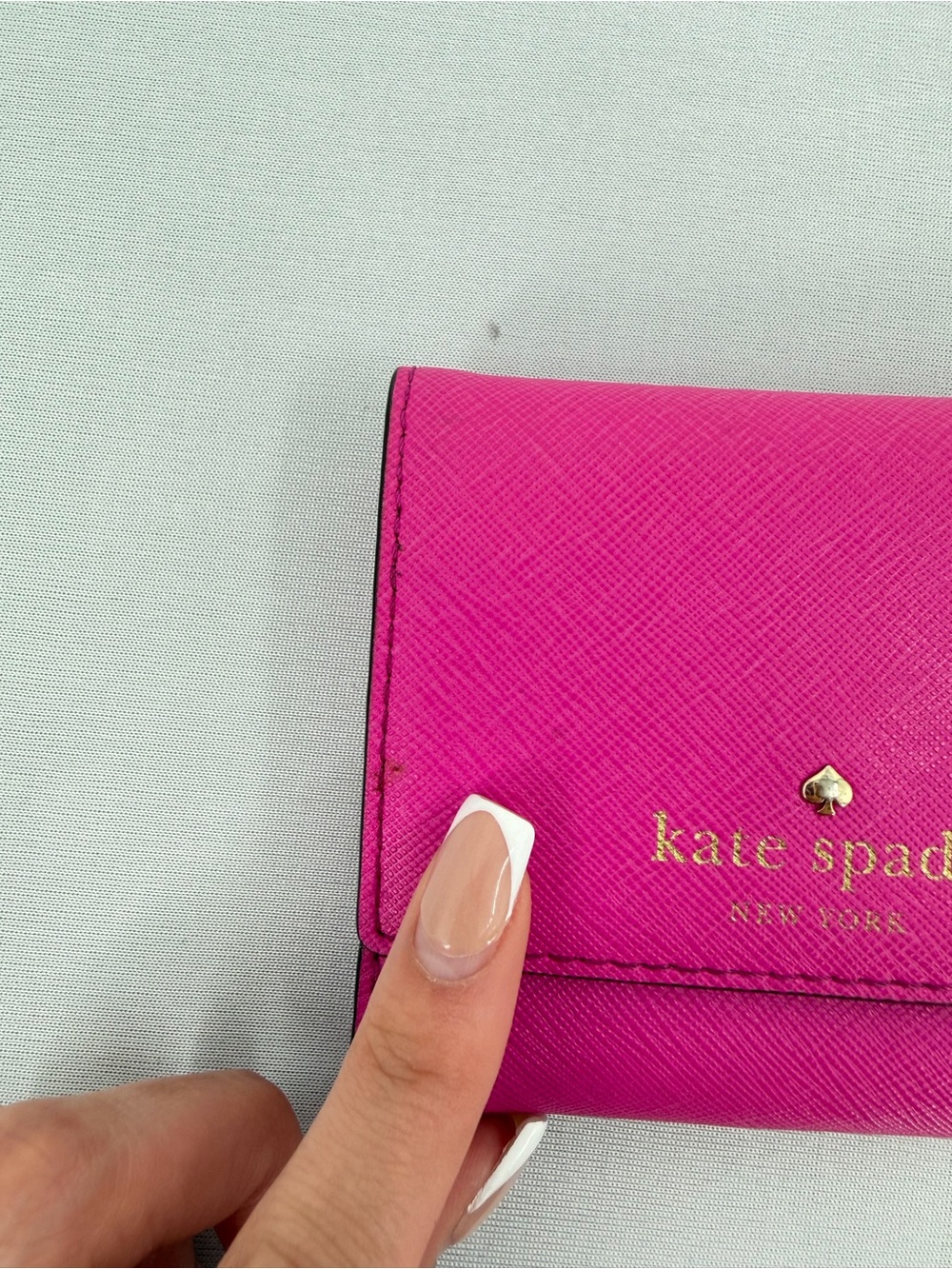 Kate Spade Cedar Street Tavy Saffiano Leather Pink Trifold Wallet Barbiecore - Picture 12 of 15